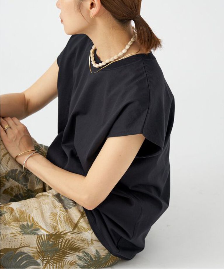 IENA「《追加4》ラウンドテールプルオーバー」|Tシャツ・カットソー|ブラック
