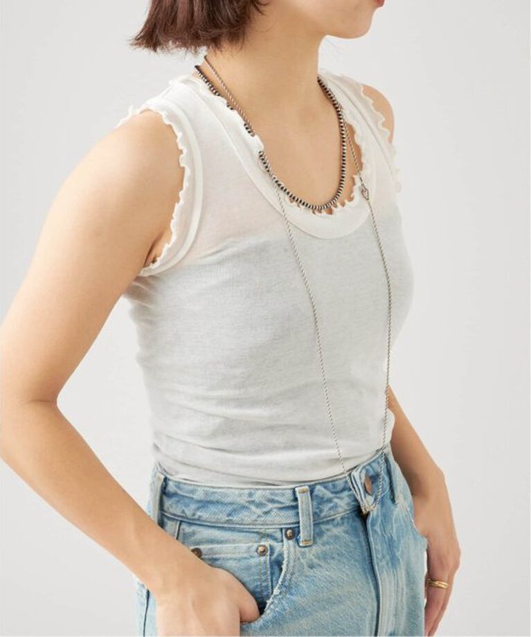 IENA LA BOUCLE「seamless basic./シームレスベーシック Flounce タンクトップ」|タンクトップ|