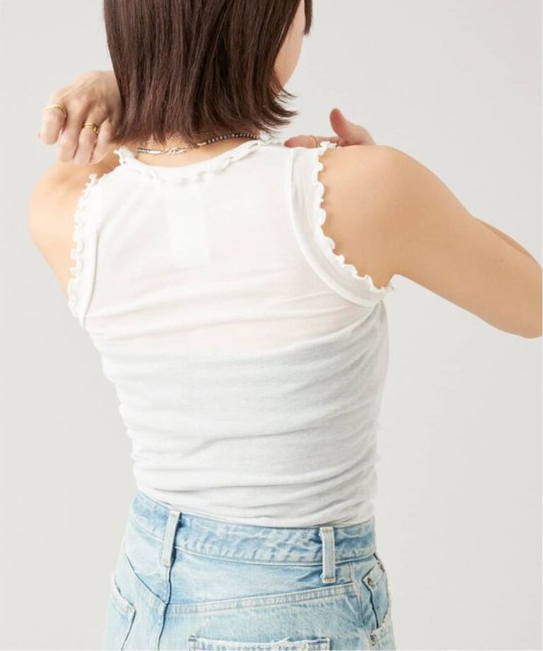 IENA LA BOUCLE「seamless basic./シームレスベーシック Flounce タンクトップ」|タンクトップ|