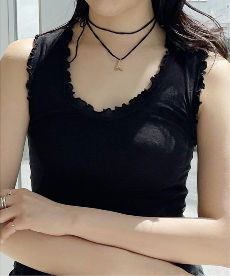 IENA LA BOUCLE「seamless basic./シームレスベーシック Flounce タンクトップ」|タンクトップ|