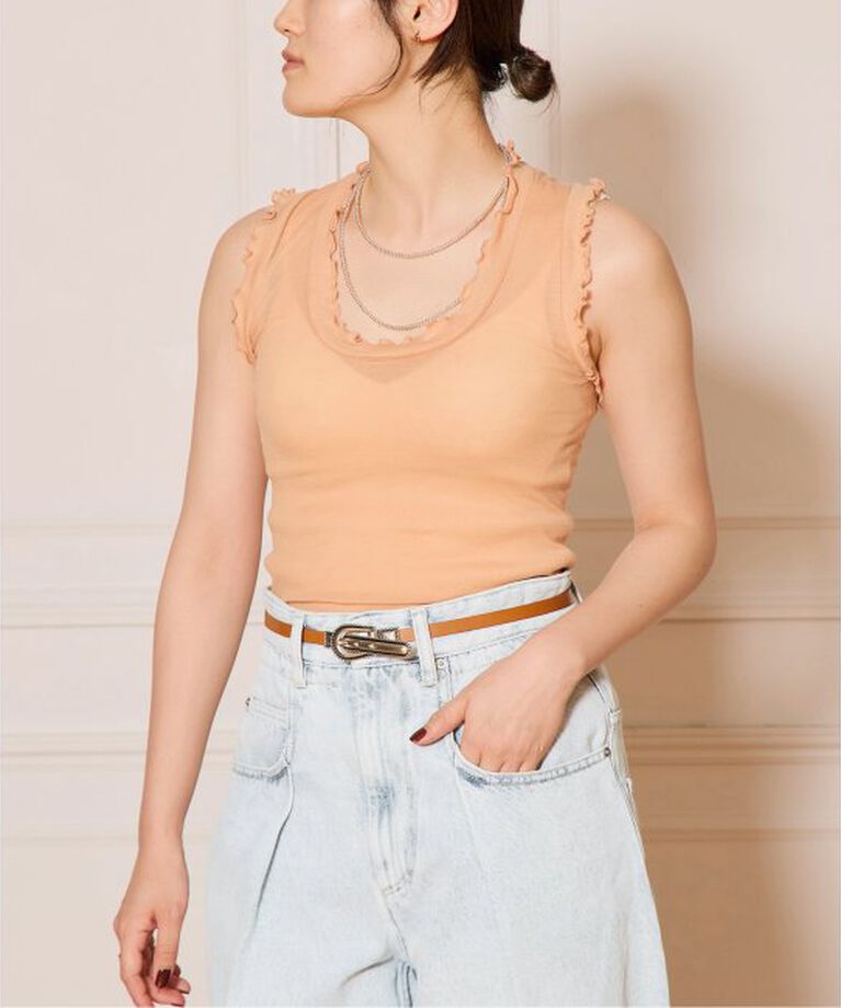 IENA LA BOUCLE「seamless basic./シームレスベーシック Flounce タンクトップ」|タンクトップ|