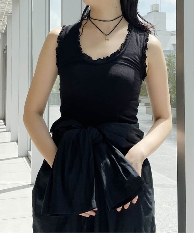 IENA LA BOUCLE「seamless basic./シームレスベーシック Flounce タンクトップ」|タンクトップ|