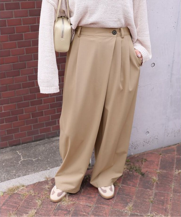 JOURNAL STANDARD「タックコクーンスラックスパンツ」|スラックス|ベージュ