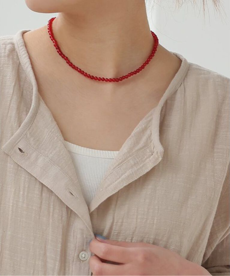 JOURNAL STANDARD relume「RELUME カラーストーンネックレス」|ネックレス|レッド