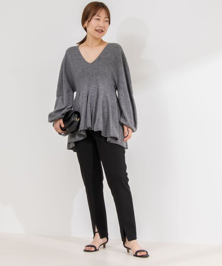 NOLLEY'S「《セットアップ対応》ウォッシャブルカットジョーゼットスリットパンツ」|その他|