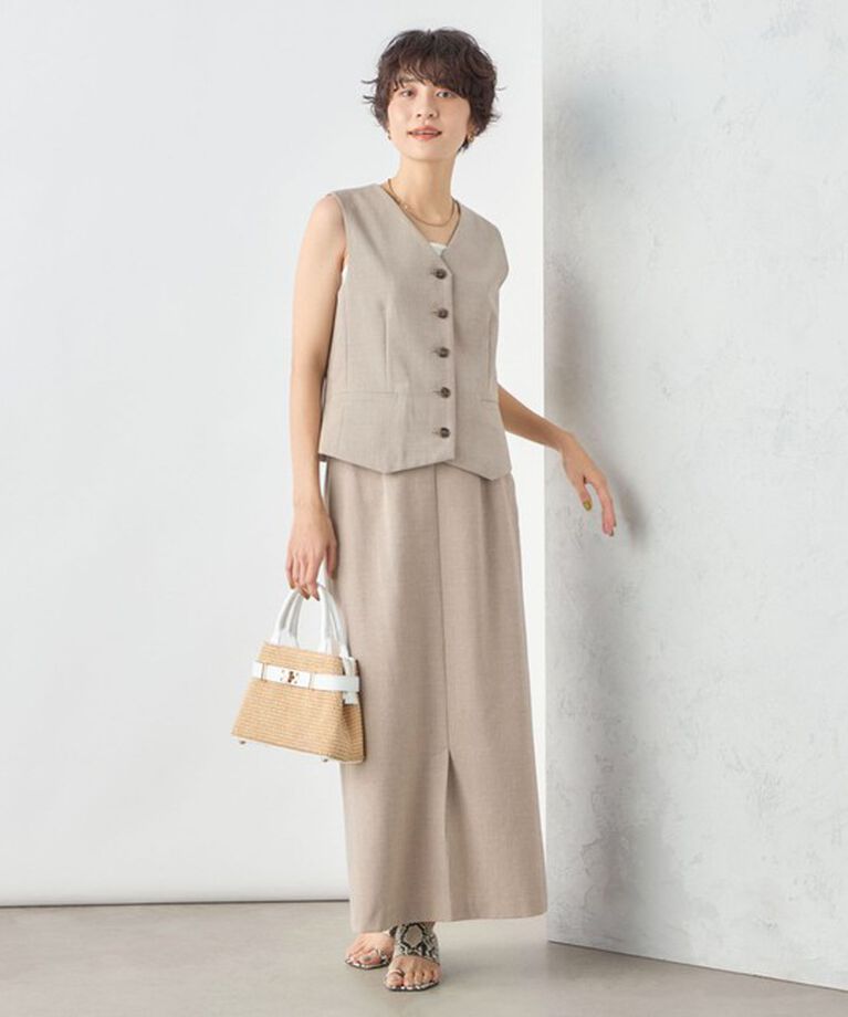 NOLLEY'S sophi「《セットアップ対応》ウォッシャブル麻調合繊ロングスカート」|スカート|