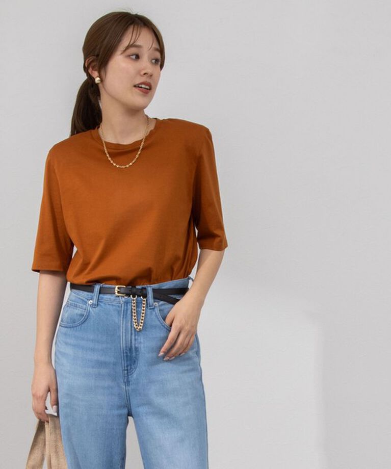 NOLLEY'S「接触冷感 70/2コンパクトクール肩パットTシャツ」|Tシャツ・カットソー|
