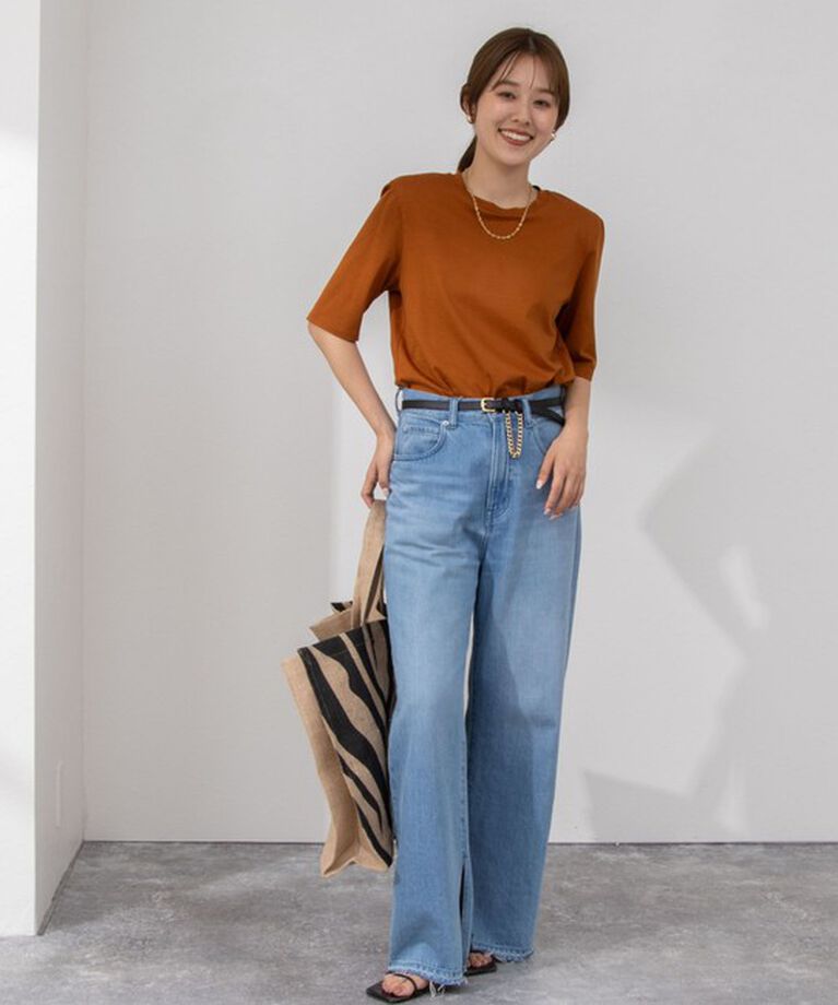 NOLLEY'S「接触冷感 70/2コンパクトクール肩パットTシャツ」|Tシャツ・カットソー|