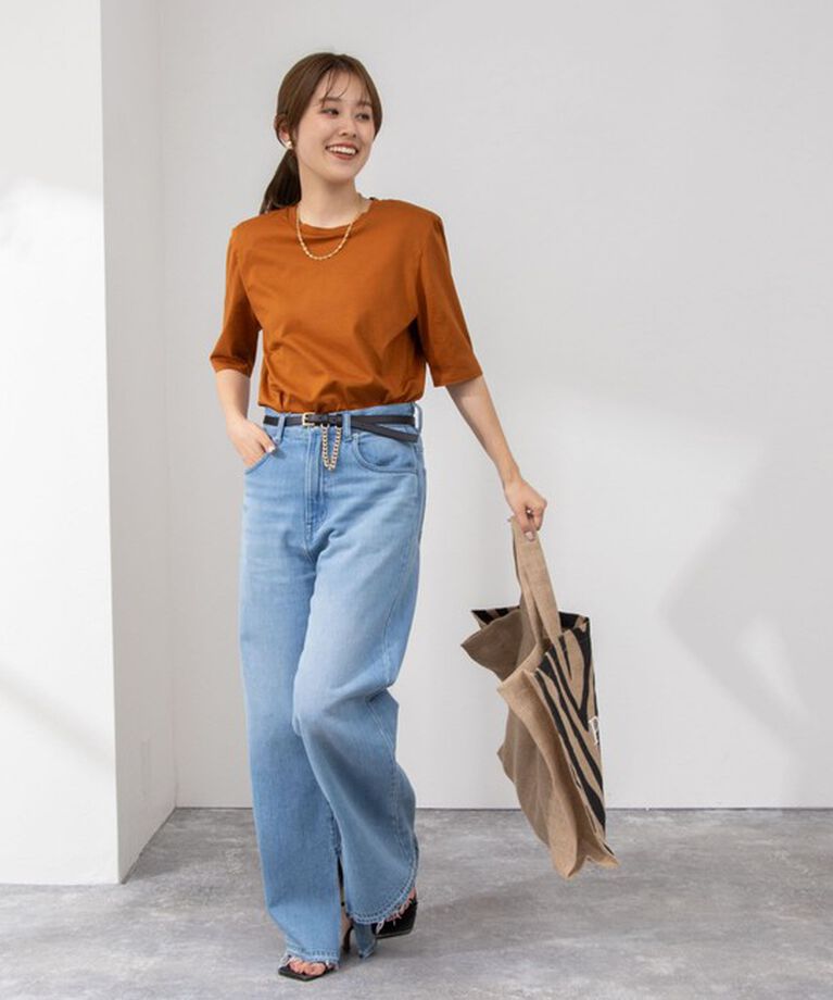 NOLLEY'S「接触冷感 70/2コンパクトクール肩パットTシャツ」|Tシャツ・カットソー|