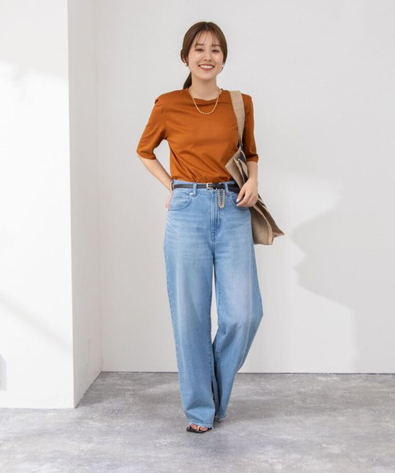 NOLLEY'S「接触冷感 70/2コンパクトクール肩パットTシャツ」|Tシャツ・カットソー|