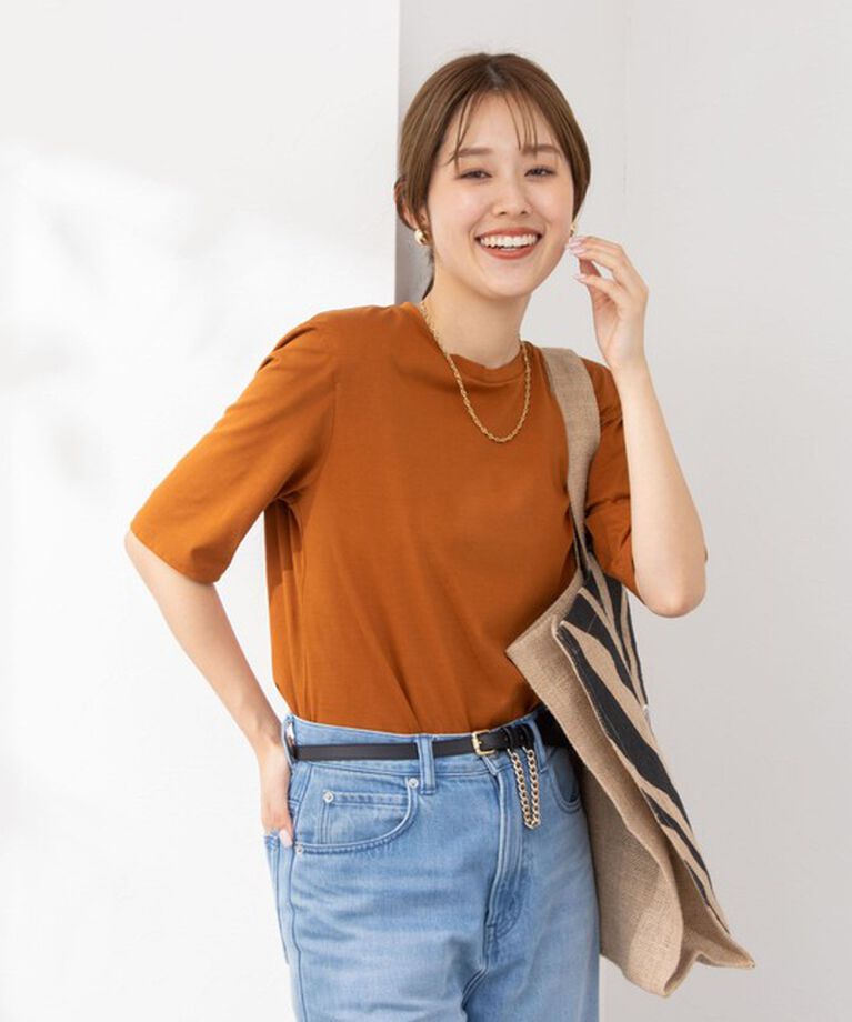 NOLLEY'S「接触冷感 70/2コンパクトクール肩パットTシャツ」|Tシャツ・カットソー|