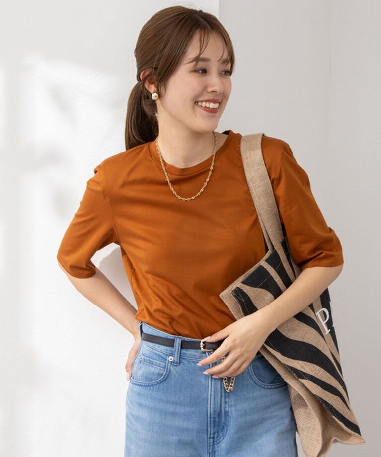 NOLLEY'S「接触冷感 70/2コンパクトクール肩パットTシャツ」|Tシャツ・カットソー|