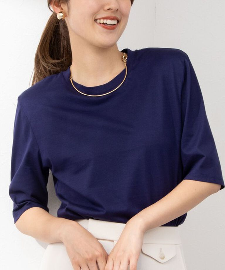 NOLLEY'S「接触冷感 70/2コンパクトクール肩パットTシャツ」|Tシャツ・カットソー|