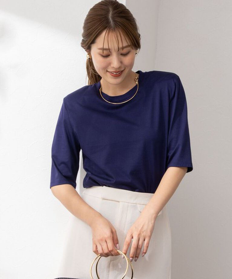 NOLLEY'S「接触冷感 70/2コンパクトクール肩パットTシャツ」|Tシャツ・カットソー|