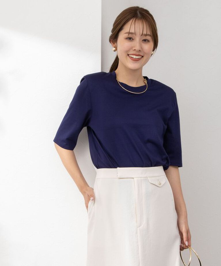 NOLLEY'S「接触冷感 70/2コンパクトクール肩パットTシャツ」|Tシャツ・カットソー|