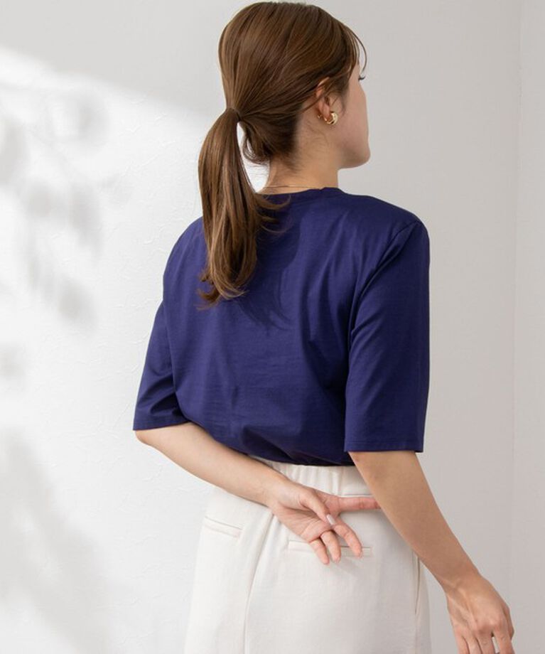 NOLLEY'S「接触冷感 70/2コンパクトクール肩パットTシャツ」|Tシャツ・カットソー|