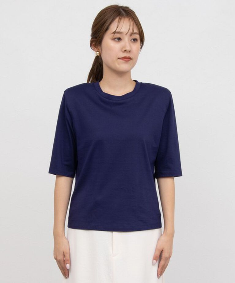 NOLLEY'S「接触冷感 70/2コンパクトクール肩パットTシャツ」|Tシャツ・カットソー|