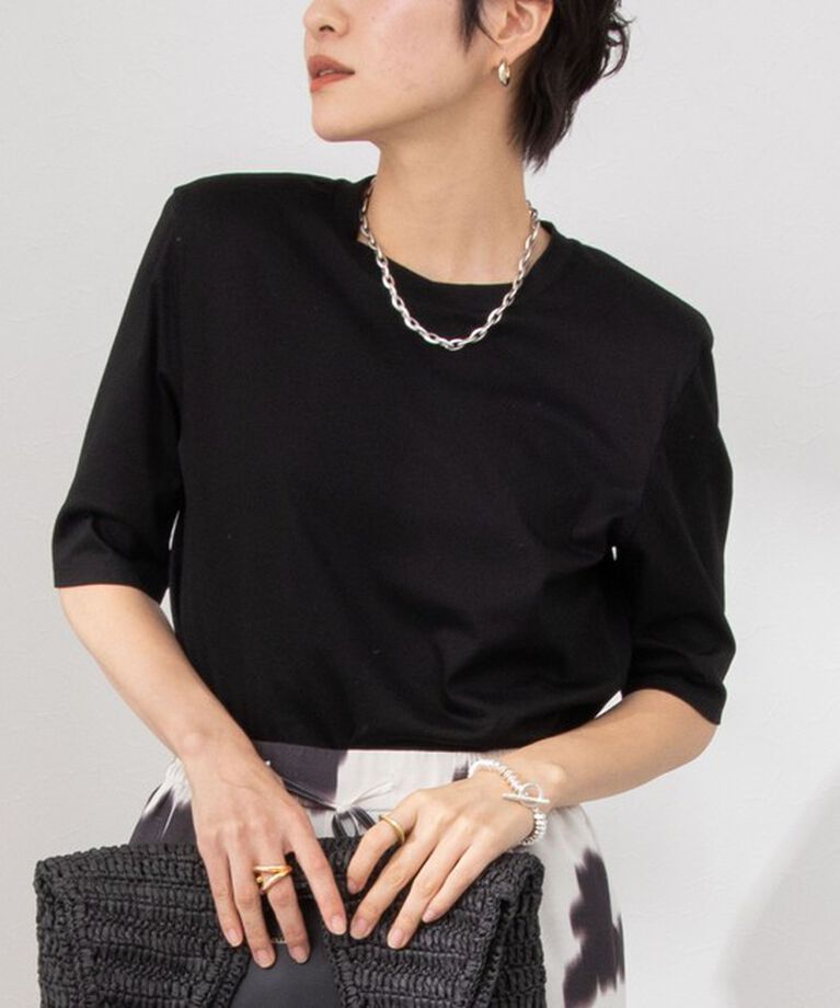 NOLLEY'S「接触冷感 70/2コンパクトクール肩パットTシャツ」|Tシャツ・カットソー|