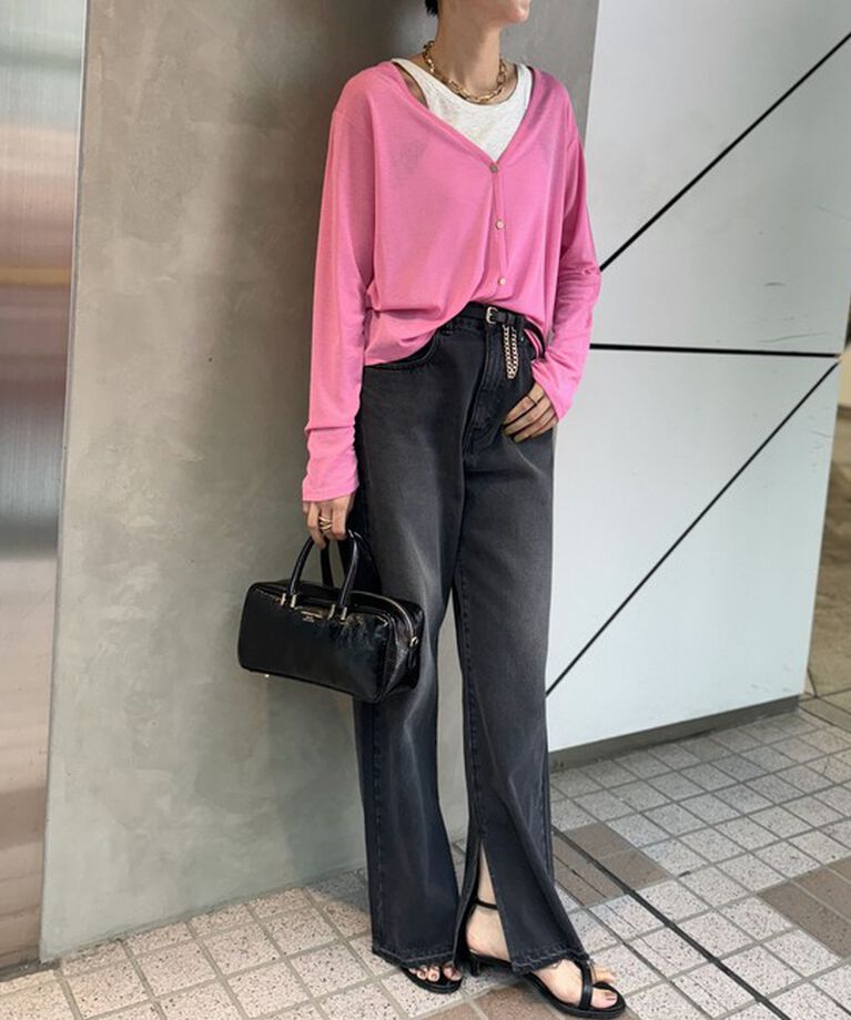 Rie Miller「＜飯豊まりえさん着用＞【RM denim】スリットフレアハイウエストデニム」|デニム|