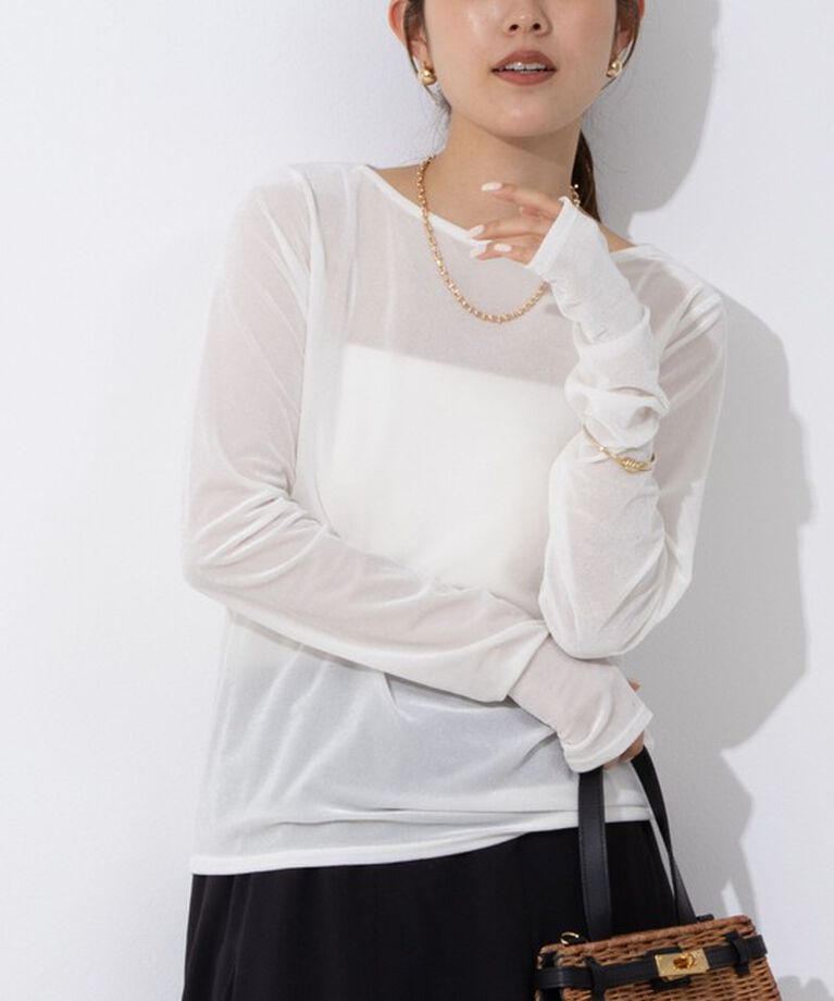 NOLLEY'S「シアーベロアロンT」|Tシャツ・カットソー|ホワイト