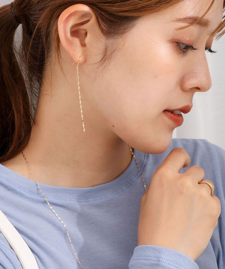 NOLLEY'S「【grace grace/グラスグラス】10K ペタルチェーンピアス」|ピアス|