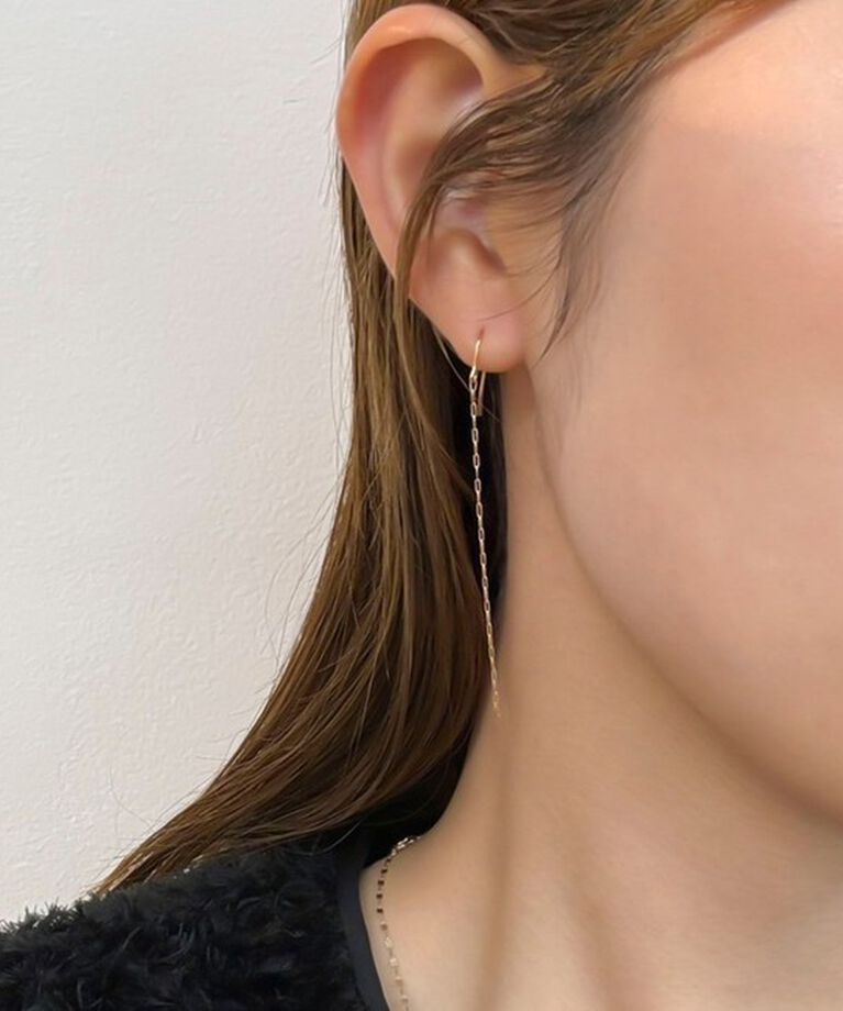 NOLLEY'S「【grace grace/グラスグラス】10K ペタルチェーンピアス」|ピアス|