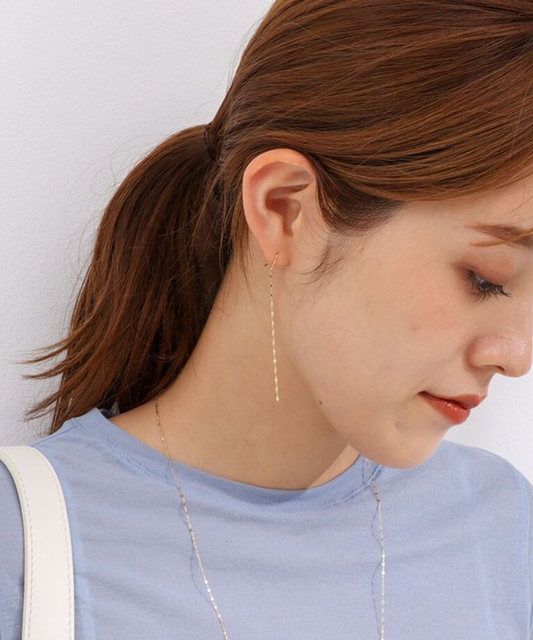 NOLLEY'S「【grace grace/グラスグラス】10K ペタルチェーンピアス」|ピアス|