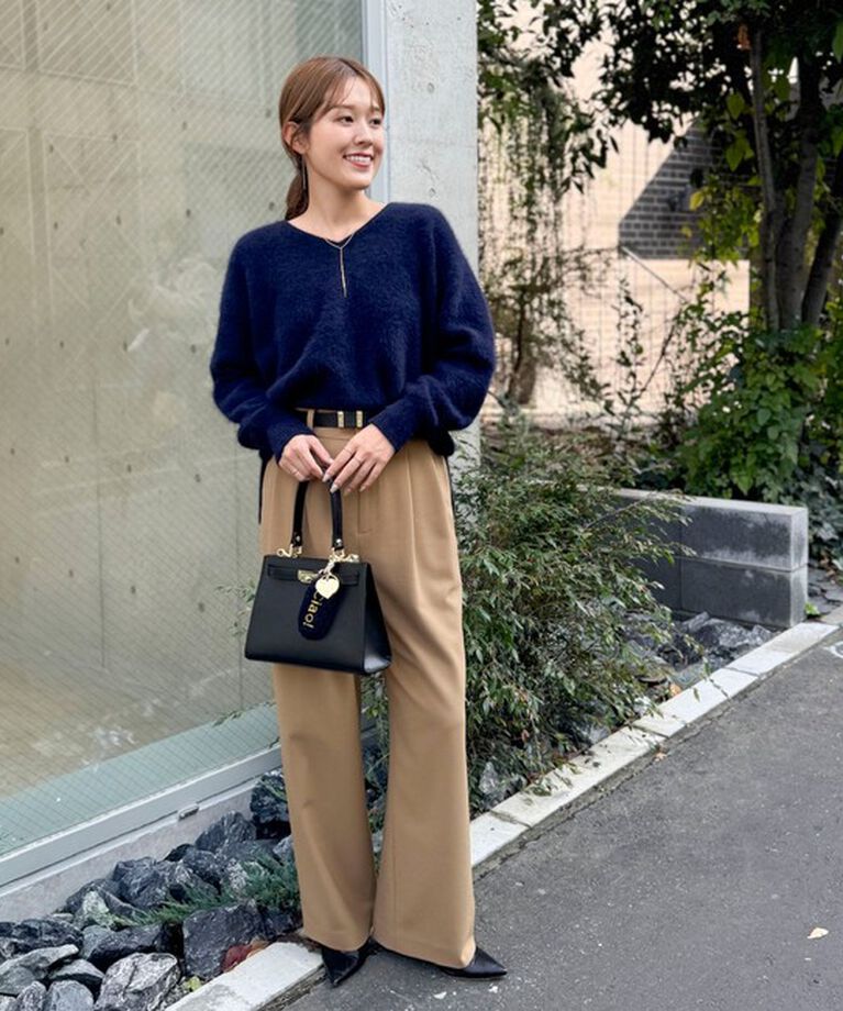 NOLLEY'S「ヘアリーVネックプルオーバーニット」|ニット・セーター|
