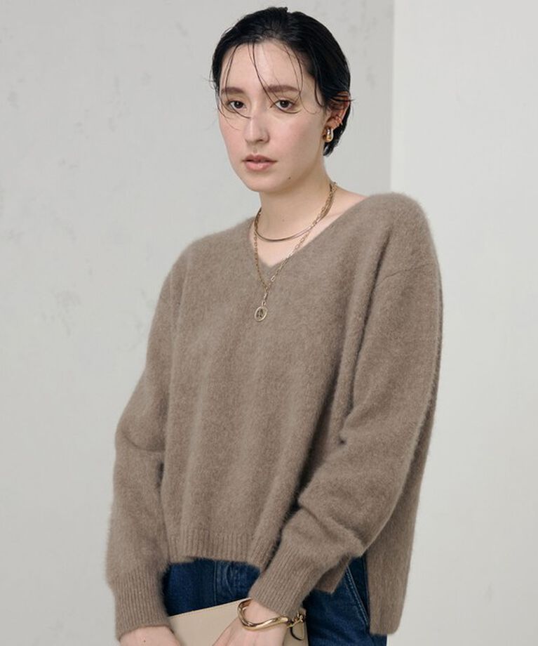 NOLLEY'S「ヘアリーVネックプルオーバーニット」|ニット・セーター|