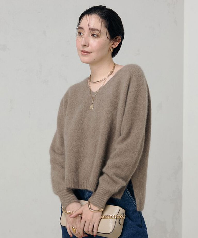 NOLLEY'S「ヘアリーVネックプルオーバーニット」|ニット・セーター|