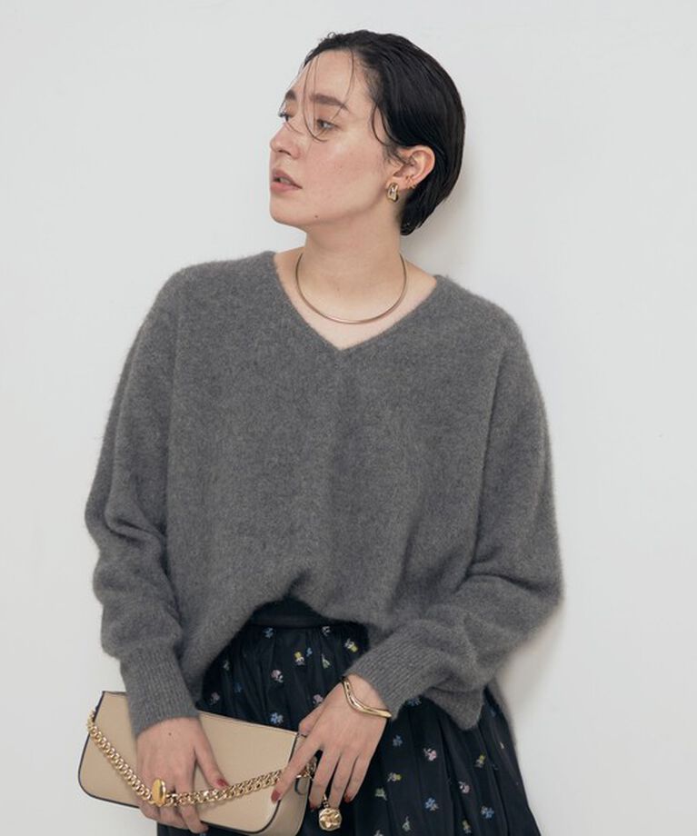 NOLLEY'S「ヘアリーVネックプルオーバーニット」|ニット・セーター|