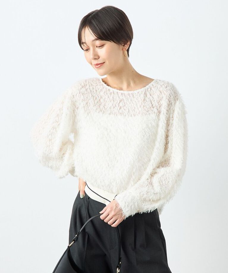 NOLLEY'S sophi「ラメカットジャガードボートネックブラウス」|シャツ・ブラウス|