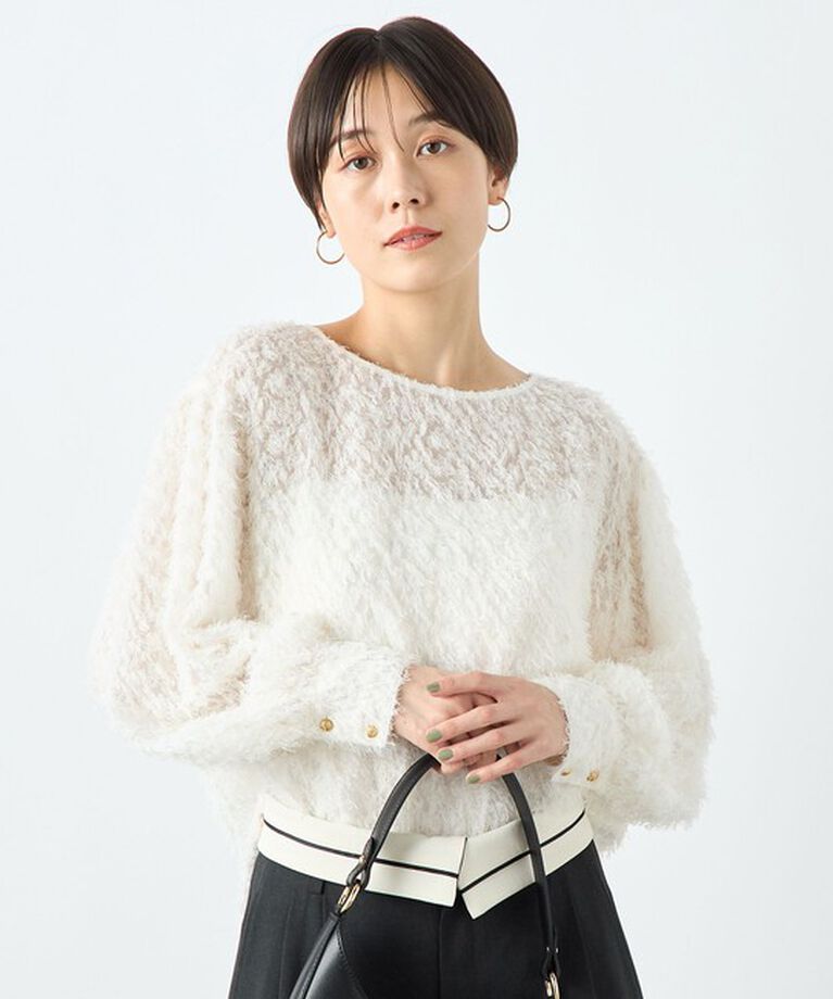 NOLLEY'S sophi「ラメカットジャガードボートネックブラウス」|シャツ・ブラウス|