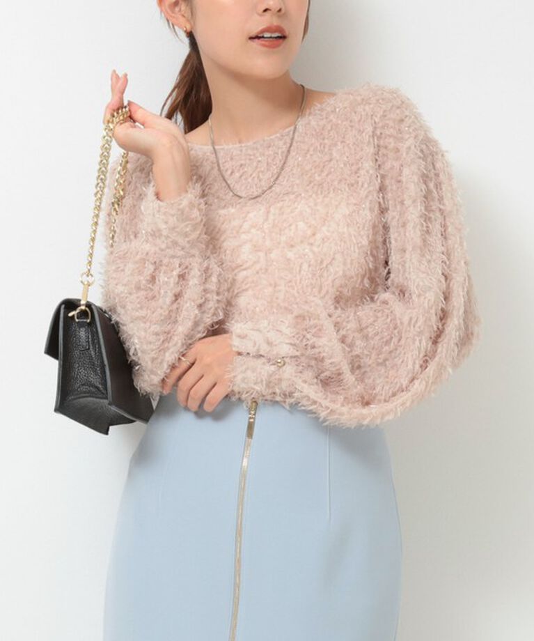 NOLLEY'S sophi「ラメカットジャガードボートネックブラウス」|シャツ・ブラウス|ベージュ