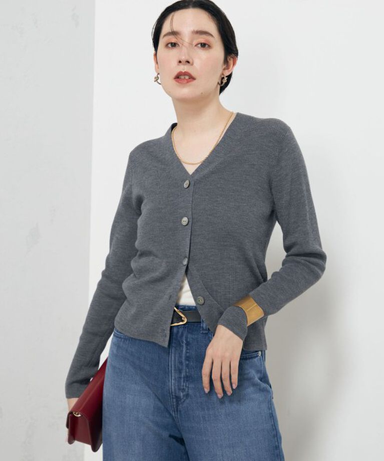 NOLLEY'S「＜飯豊まりえさん着用＞《手洗い可能》エタニティリブVネックカーディガン」|カーディガン|