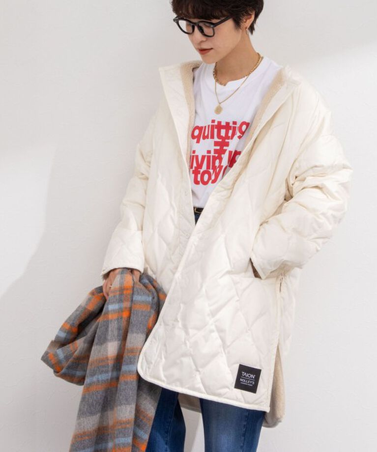 NOLLEY'S「◇【WEB限定】【TAION/タイオン】ノーカラーボアコート(リバーシブル) 24AW」|ダウン|