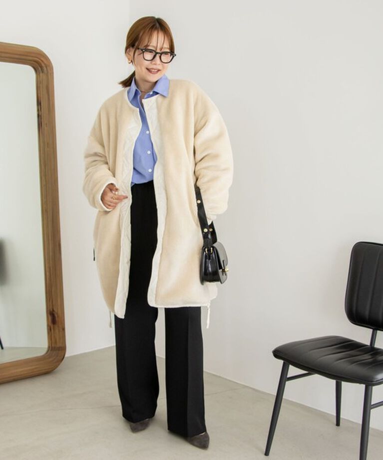 NOLLEY'S「◇【WEB限定】【TAION/タイオン】ノーカラーボアコート(リバーシブル) 24AW」|ダウン|