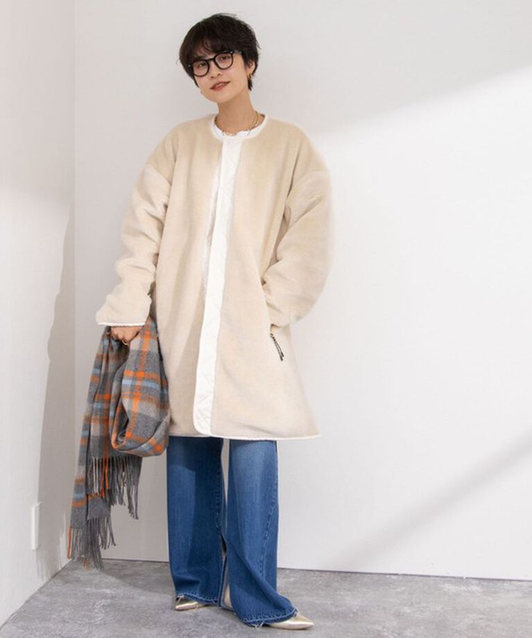 NOLLEY'S「◇【WEB限定】【TAION/タイオン】ノーカラーボアコート(リバーシブル) 24AW」|ダウン|