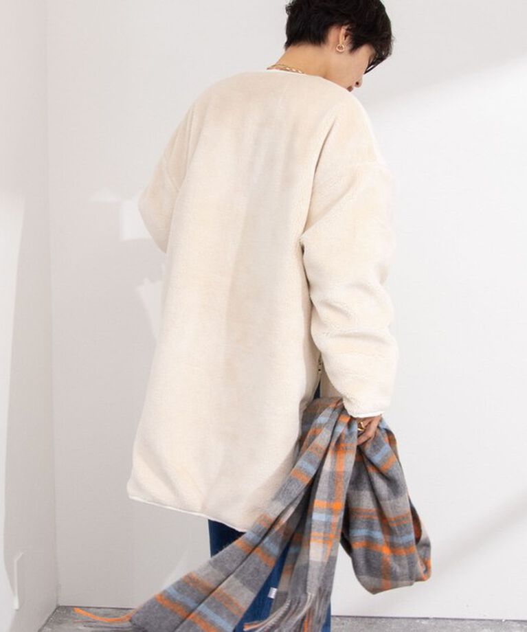 NOLLEY'S「◇【WEB限定】【TAION/タイオン】ノーカラーボアコート(リバーシブル) 24AW」|ダウン|