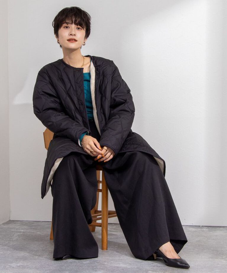 NOLLEY'S「◇【WEB限定】【TAION/タイオン】ノーカラーボアコート(リバーシブル) 24AW」|ダウン|