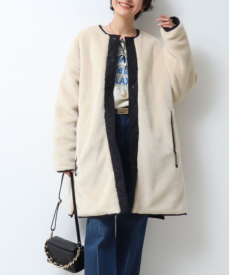 NOLLEY'S「◇【WEB限定】【TAION/タイオン】ノーカラーボアコート(リバーシブル) 24AW」|ダウン|