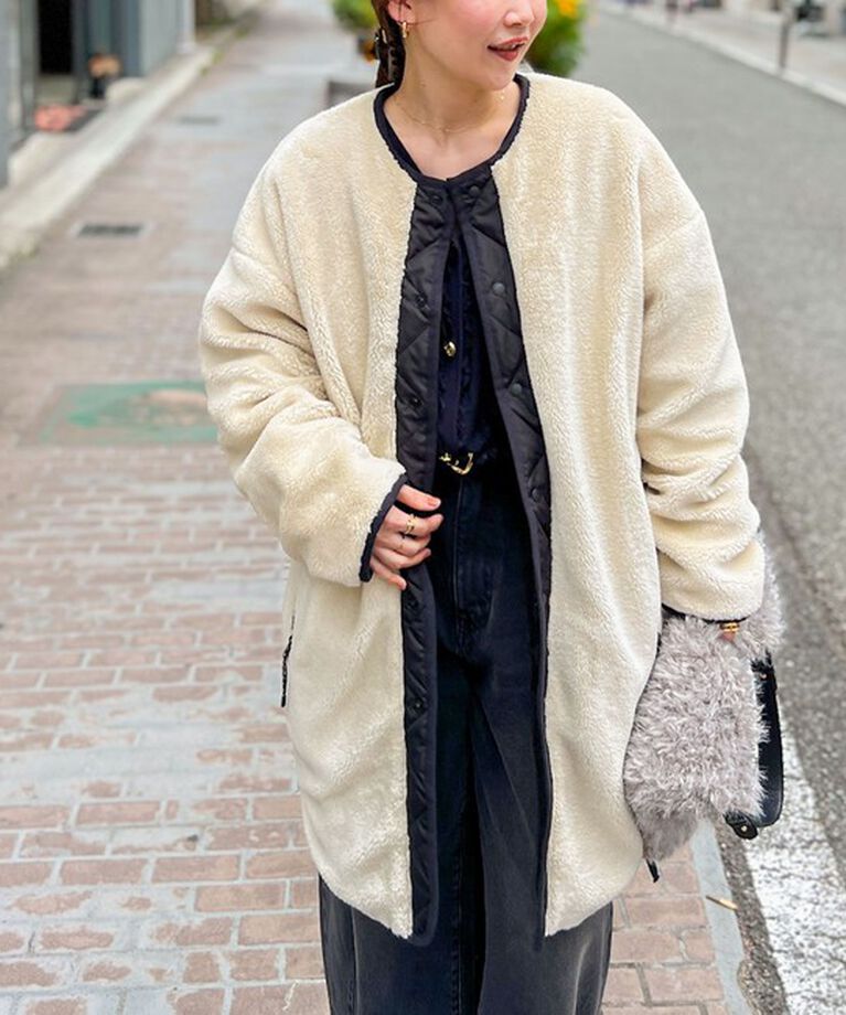 NOLLEY'S「◇【WEB限定】【TAION/タイオン】ノーカラーボアコート(リバーシブル) 24AW」|ダウン|