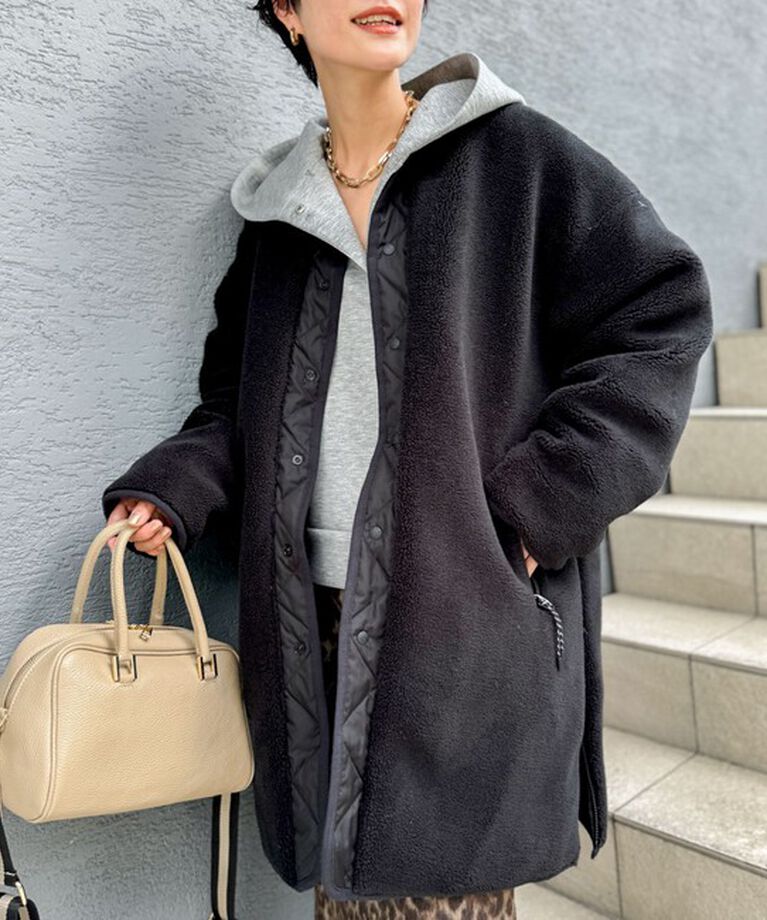 NOLLEY'S「◇【WEB限定】【TAION/タイオン】ノーカラーボアコート(リバーシブル) 24AW」|ダウン|