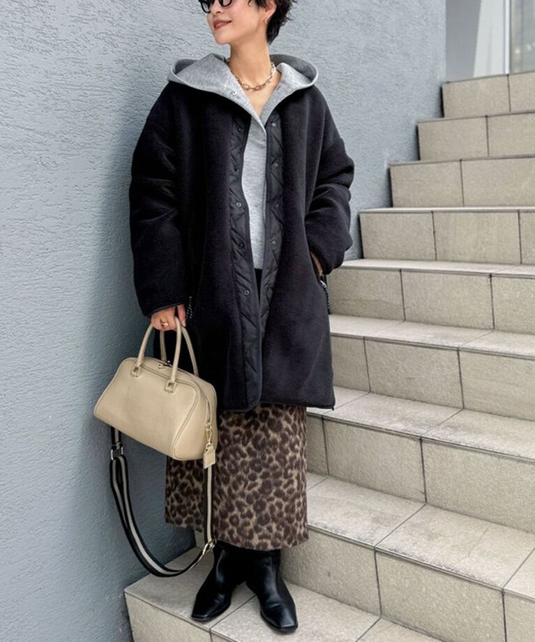 NOLLEY'S「◇【WEB限定】【TAION/タイオン】ノーカラーボアコート(リバーシブル) 24AW」|ダウン|