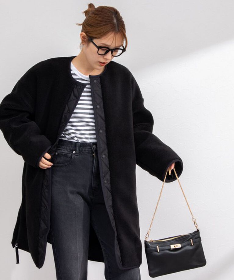 NOLLEY'S「◇【WEB限定】【TAION/タイオン】ノーカラーボアコート(リバーシブル) 24AW」|ダウン|