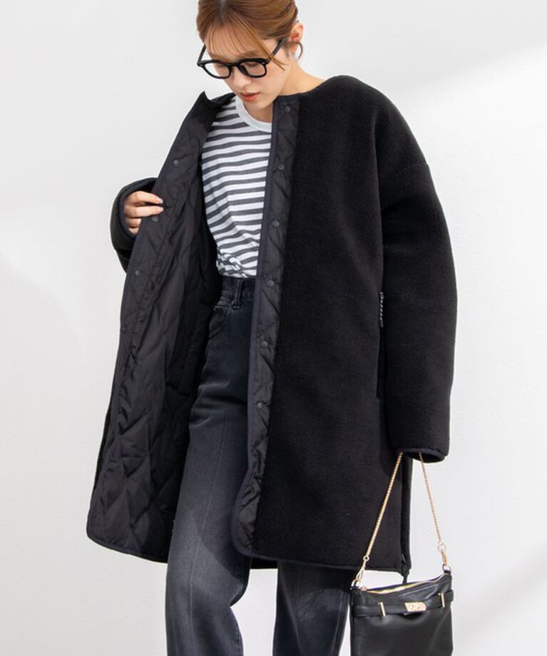 NOLLEY'S「◇【WEB限定】【TAION/タイオン】ノーカラーボアコート(リバーシブル) 24AW」|ダウン|