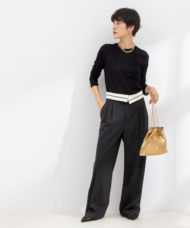 NOLLEY'S sophi「＜飯豊まりえさん着用＞ウォッシャブルウエスト折り返し2WAYワイドパンツ」|その他|