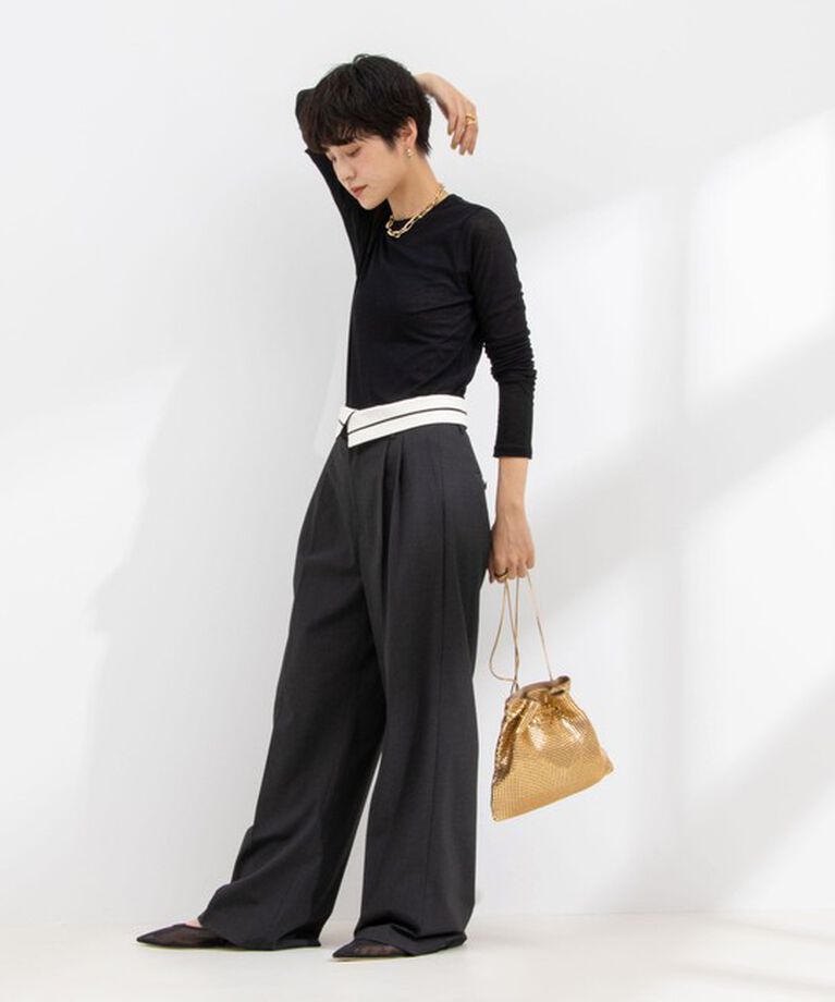NOLLEY'S sophi「＜飯豊まりえさん着用＞ウォッシャブルウエスト折り返し2WAYワイドパンツ」|その他|