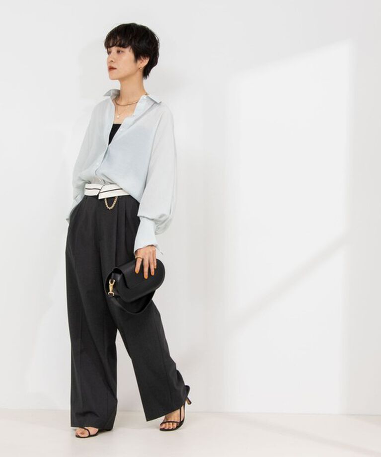 NOLLEY'S sophi「＜飯豊まりえさん着用＞ウォッシャブルウエスト折り返し2WAYワイドパンツ」|その他|
