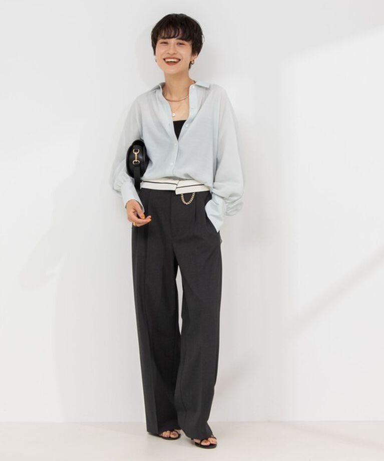 NOLLEY'S sophi「＜飯豊まりえさん着用＞ウォッシャブルウエスト折り返し2WAYワイドパンツ」|その他|